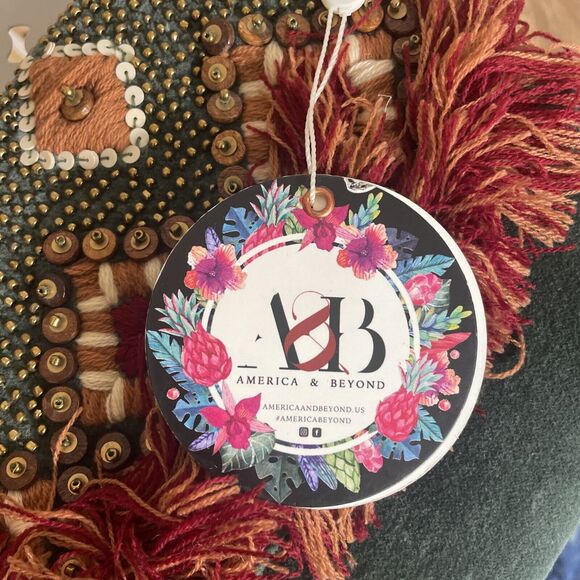 America and Beyond Pineneedle Velvet Flap Clutch Green Handbag Crossbody Clutch - Picture 7 of 8